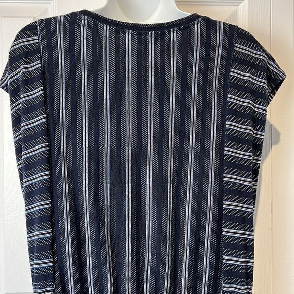 Lucky Brand Navy and White Cap Sleeve Dress Size M - Picture 8 of 13
